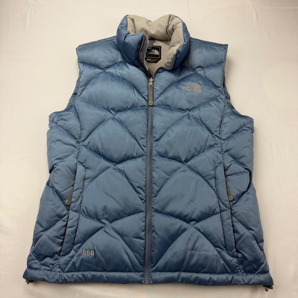 The North Face Puffer Vest Womens L Blue 550 Down Quilted A1IT T349 T749